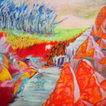 April Montfort painting: High Country with Brumbies, 2016