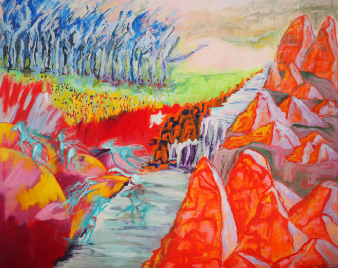 April Montfort painting: High Country with Brumbies, 2016