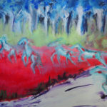 April Montfort painting: Study for Wild Horses, 2016