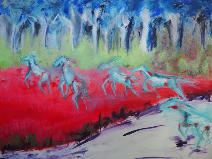 April Montfort painting: Study for Wild Horses, 2016