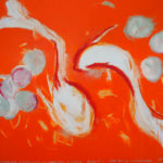 April Mountfort painting: McElhone Fish Pond, Dancing Koi, 2015