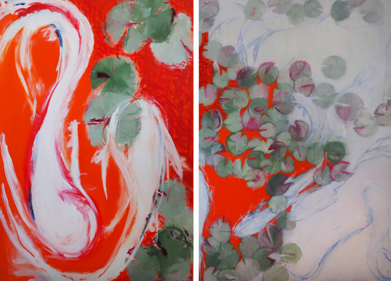 April Mountfort painting: McElhone Fish Pond #2, 2015