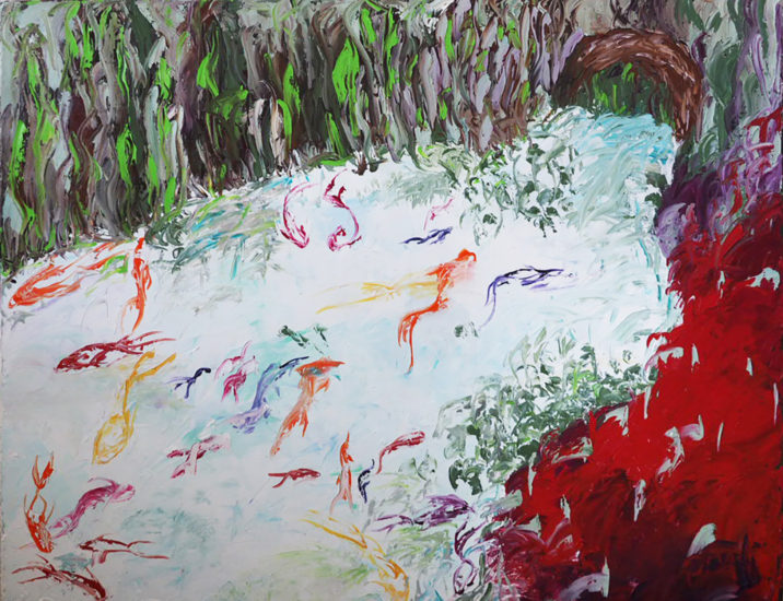 April Mountfort painting: McElhone Fish Pond #3, 2015