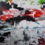 April Mountfort painting: McElhone Fish Pond, Stolen Fish