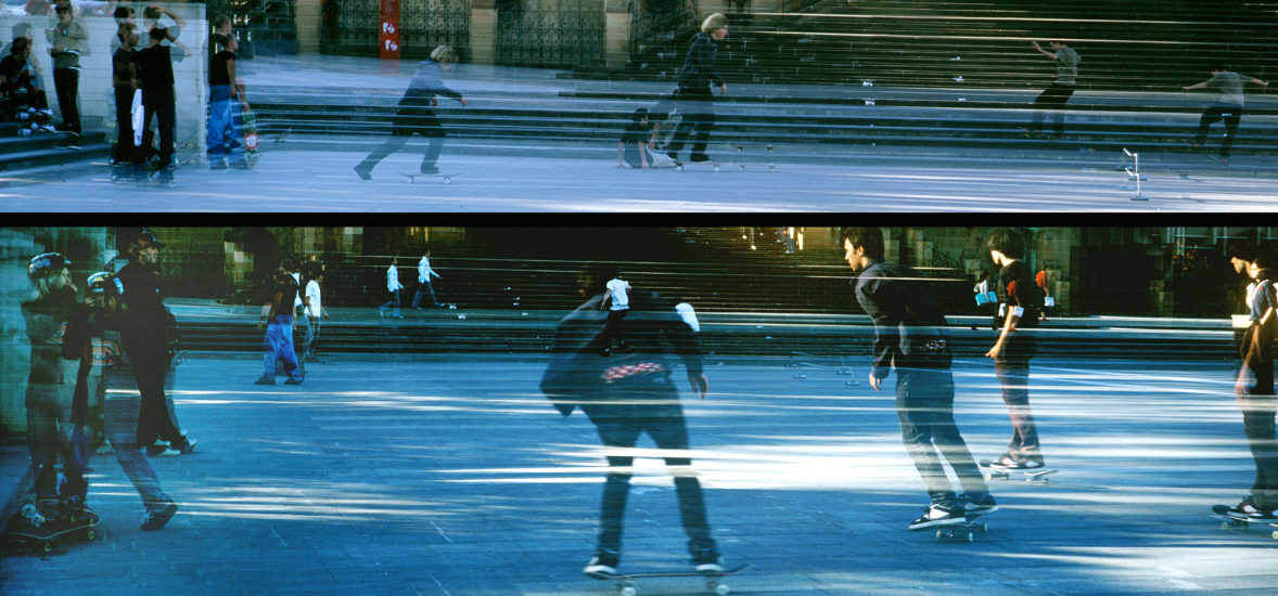 April Mountfort photograph from Urban series: Skaters, St Marys’ Cathedral, 2006
