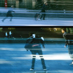 April Mountfort photograph from Urban series: Skaters, St Marys’ Cathedral, 2006