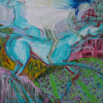 April Montfort painting: Running Wild with Horses, 2016