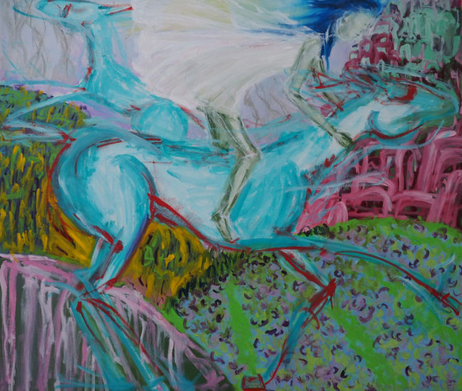 April Montfort painting: Running Wild with Horses, 2016